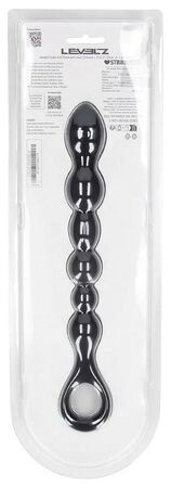 Черная силиконовая цепочка Beaded Snake Silicone Anal Probe with Loop - 26 см.